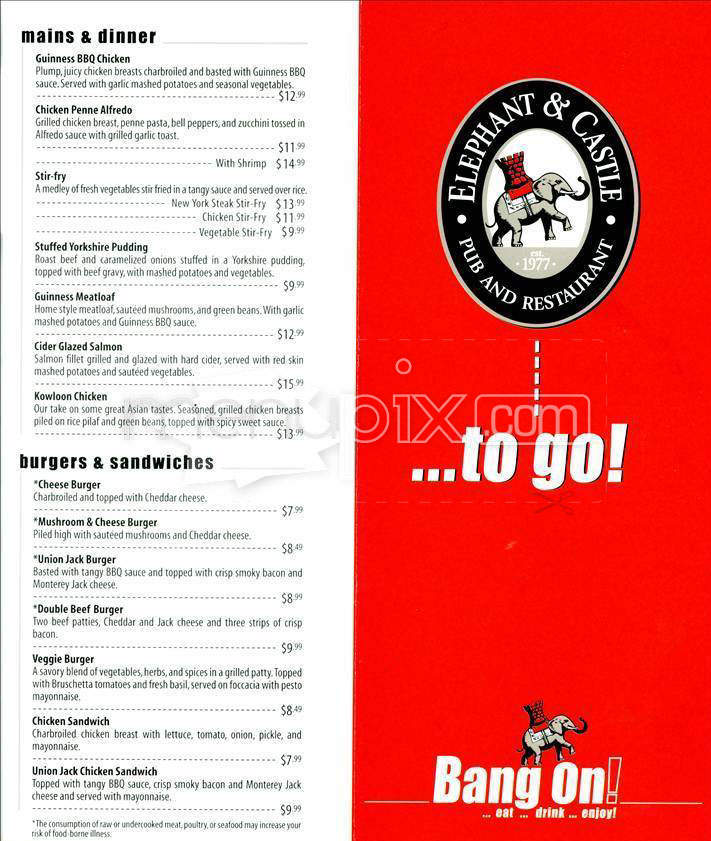 Elephant & Castle (Club Quarters Hotel) - Boston, MA menu_pic