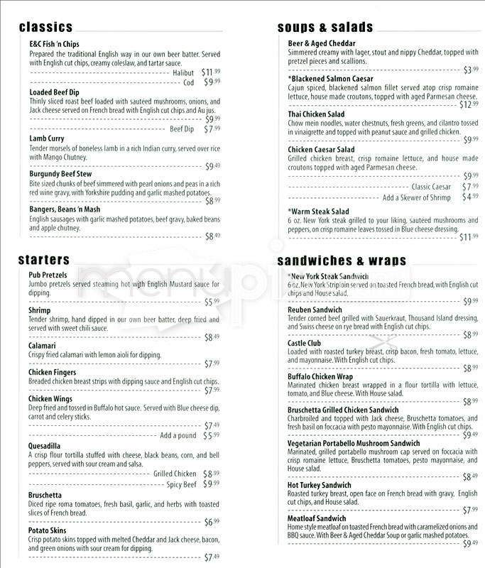 Elephant & Castle (Club Quarters Hotel) - Boston, MA menu_pic