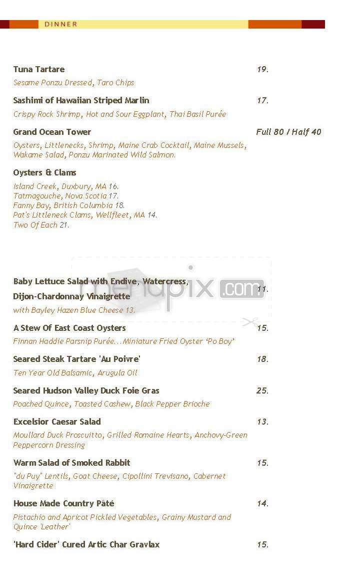 Excelsior - Boston, MA menu_pic