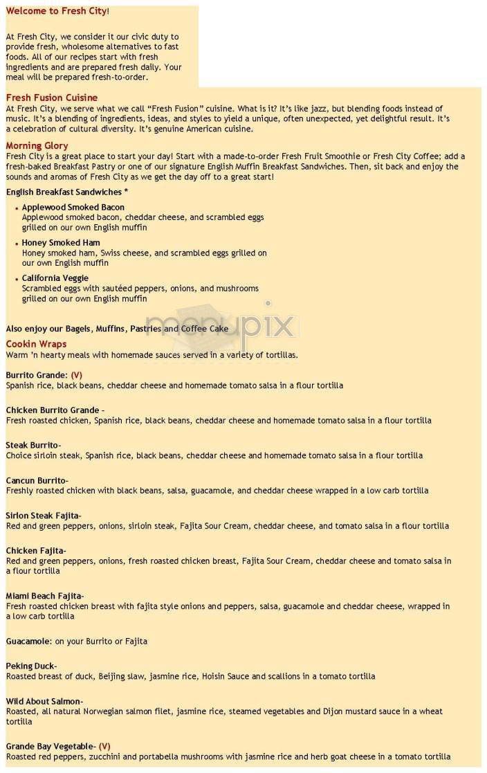 Fresh City - Boston, MA menu_pic