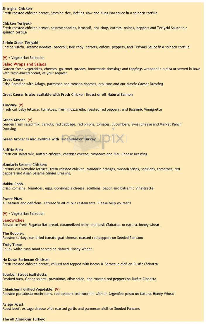 Fresh City - Boston, MA menu_pic