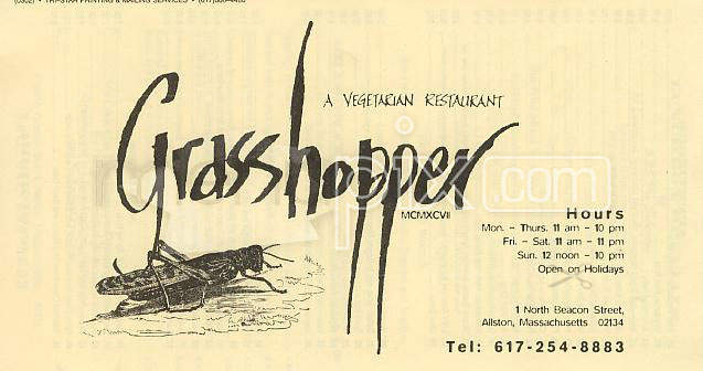 Grasshopper Restaurant - Allston, MA menu_pic