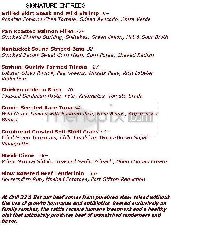 Grill 23 & Bar - Boston, MA menu_pic
