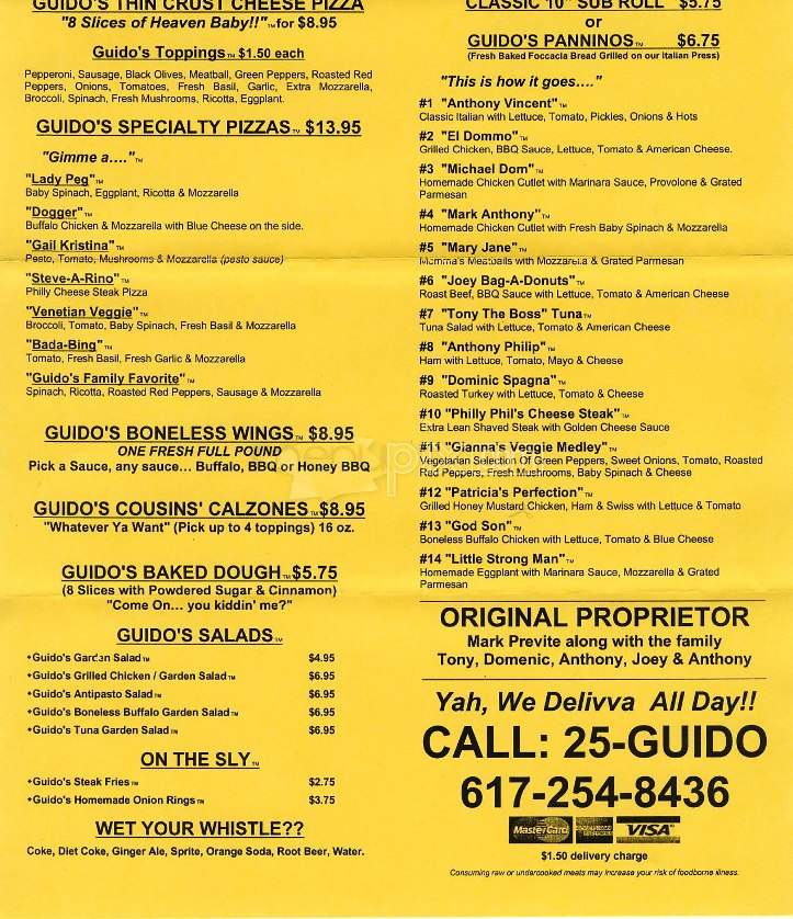Guido's Paninos - Brighton, MA menu_pic