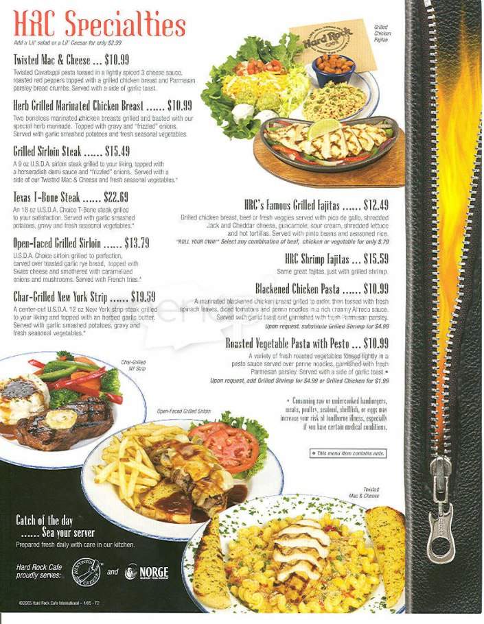 Hard Rock Cafe - Tampa, FL menu_pic