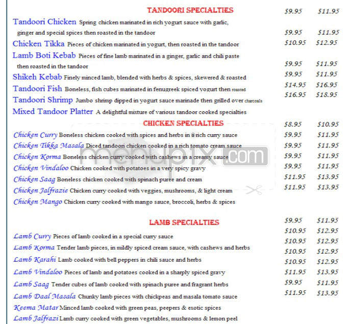Haveli - Cambridge, MA menu_pic