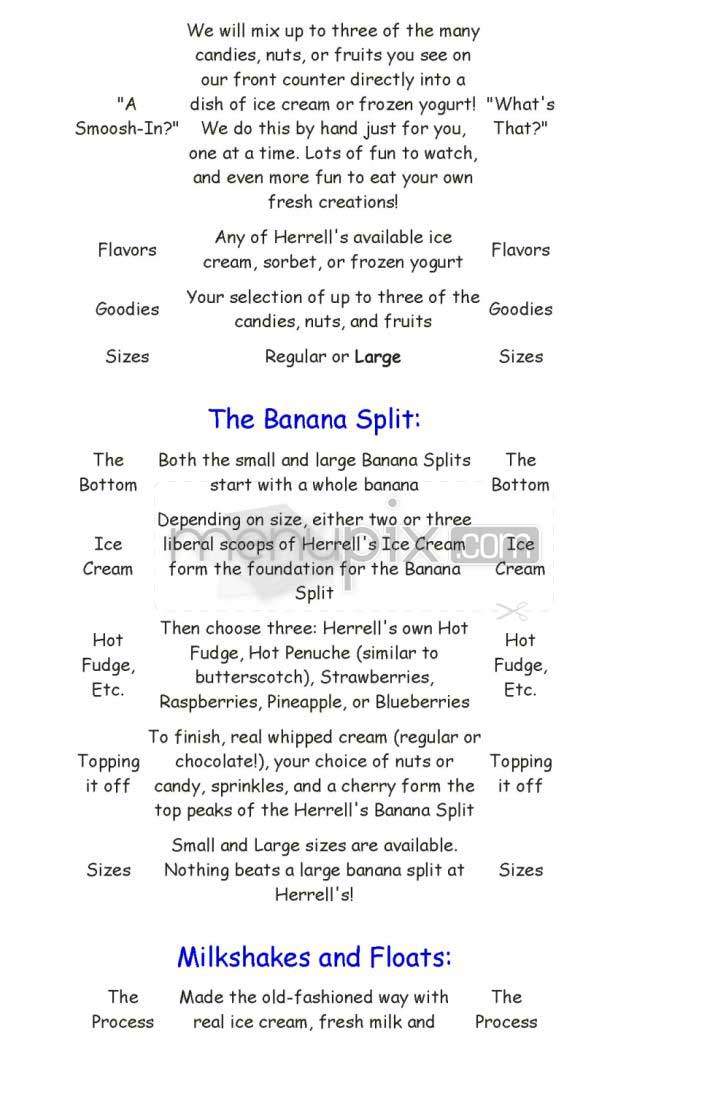 Herrell's Ice Cream - Allston, MA menu_pic