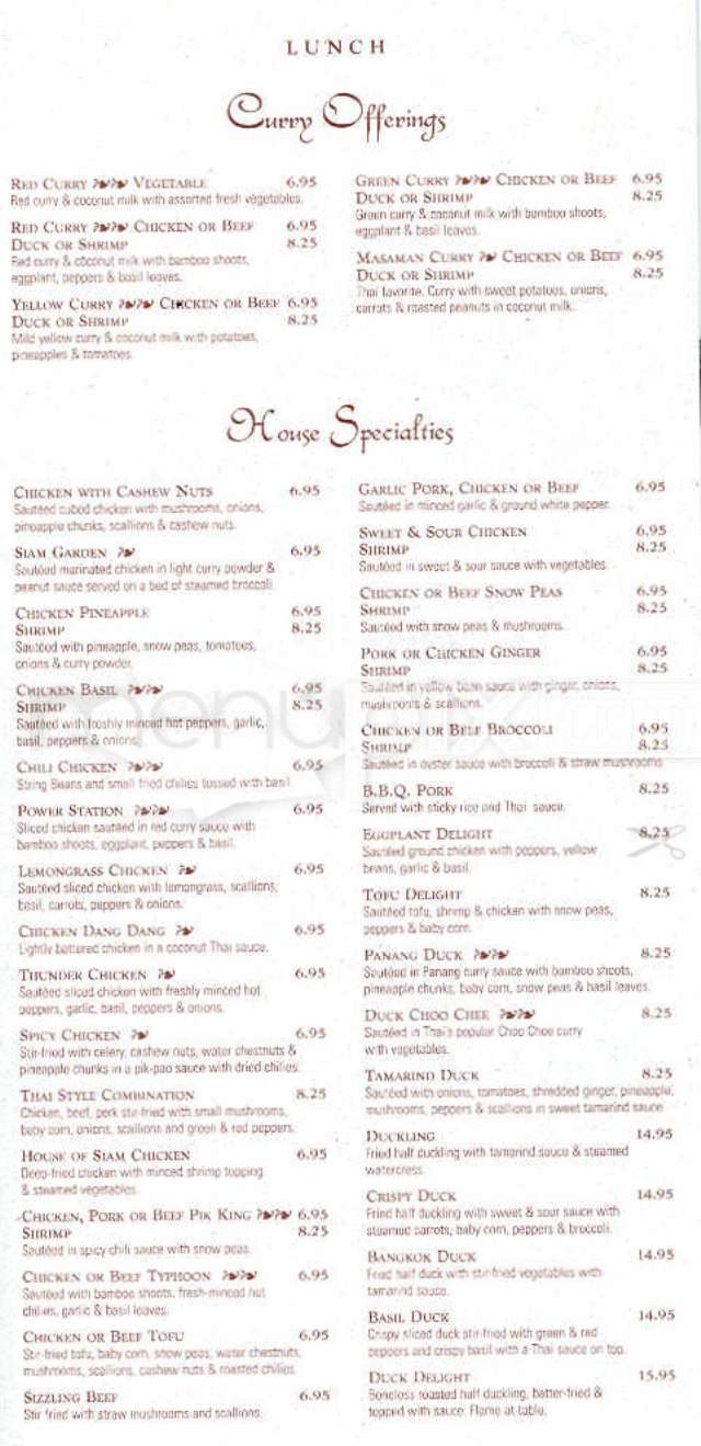 House Of Siam - Boston, MA menu_pic