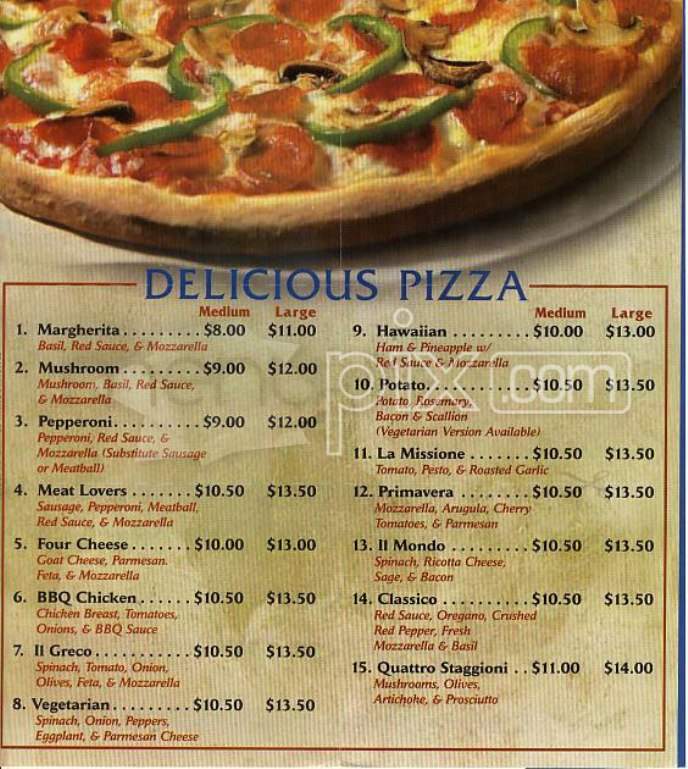 Il Mondo Pizzeria - Boston, MA menu_pic