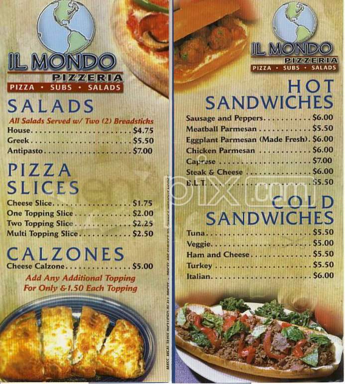 Il Mondo Pizzeria - Boston, MA menu_pic