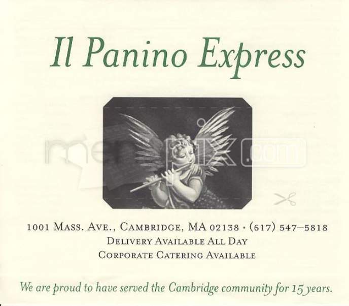 Trattoria II Panino Express - Cambridge, MA menu_pic