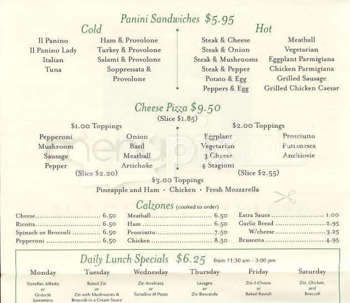 Trattoria II Panino Express - Cambridge, MA menu_pic
