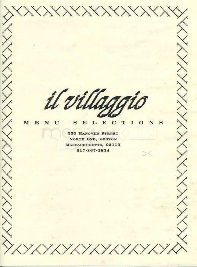 Il Villaggio - Boston, MA menu_pic