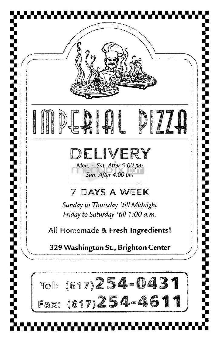 Imperial Pizza - Brighton, MA menu_pic