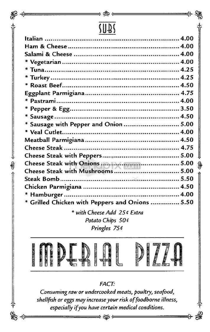 Imperial Pizza - Brighton, MA menu_pic