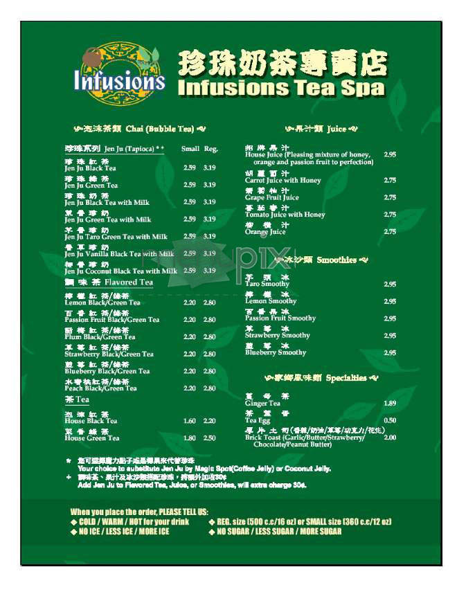 Infusions Tea Spa - Allston, MA menu_pic