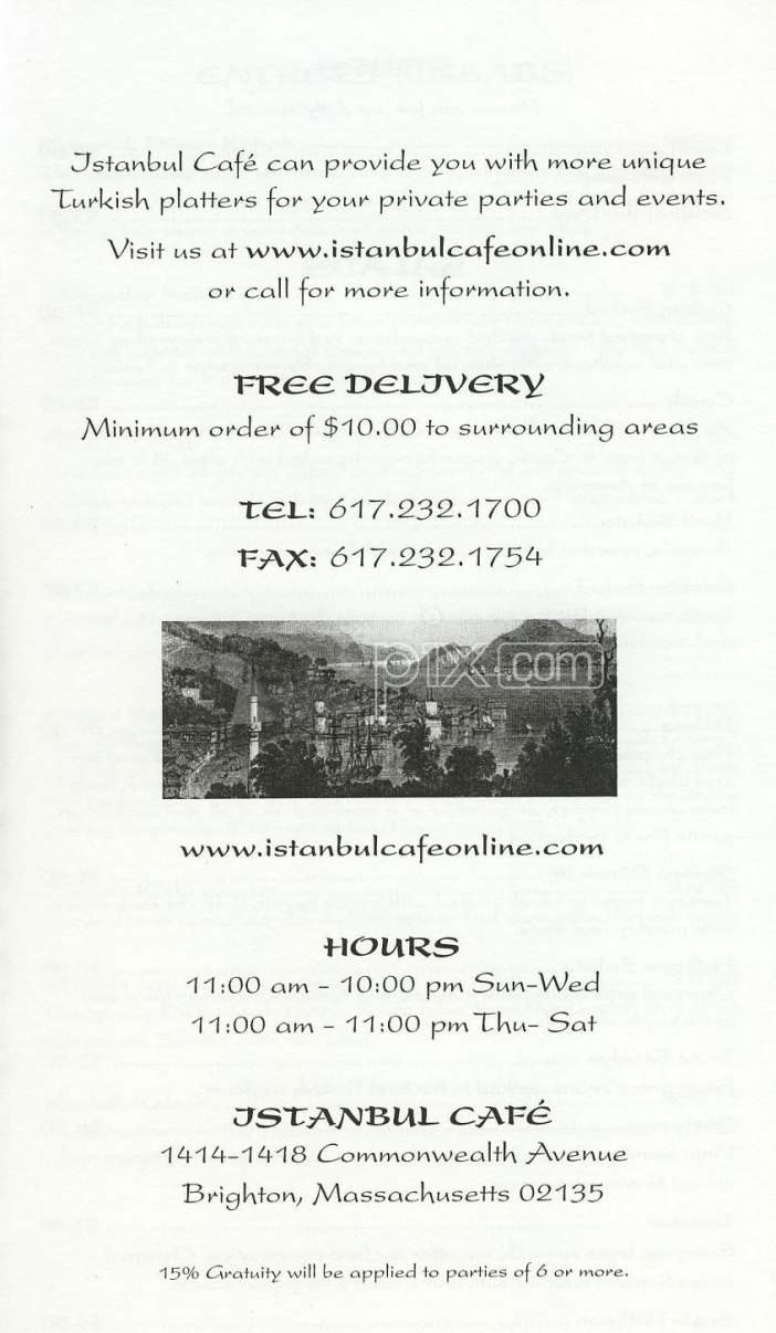 Istanbul Cafe - Brighton, MA menu_pic