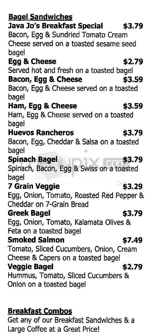 Java Jo Coffee House - Jamaica Plain, MA menu_pic
