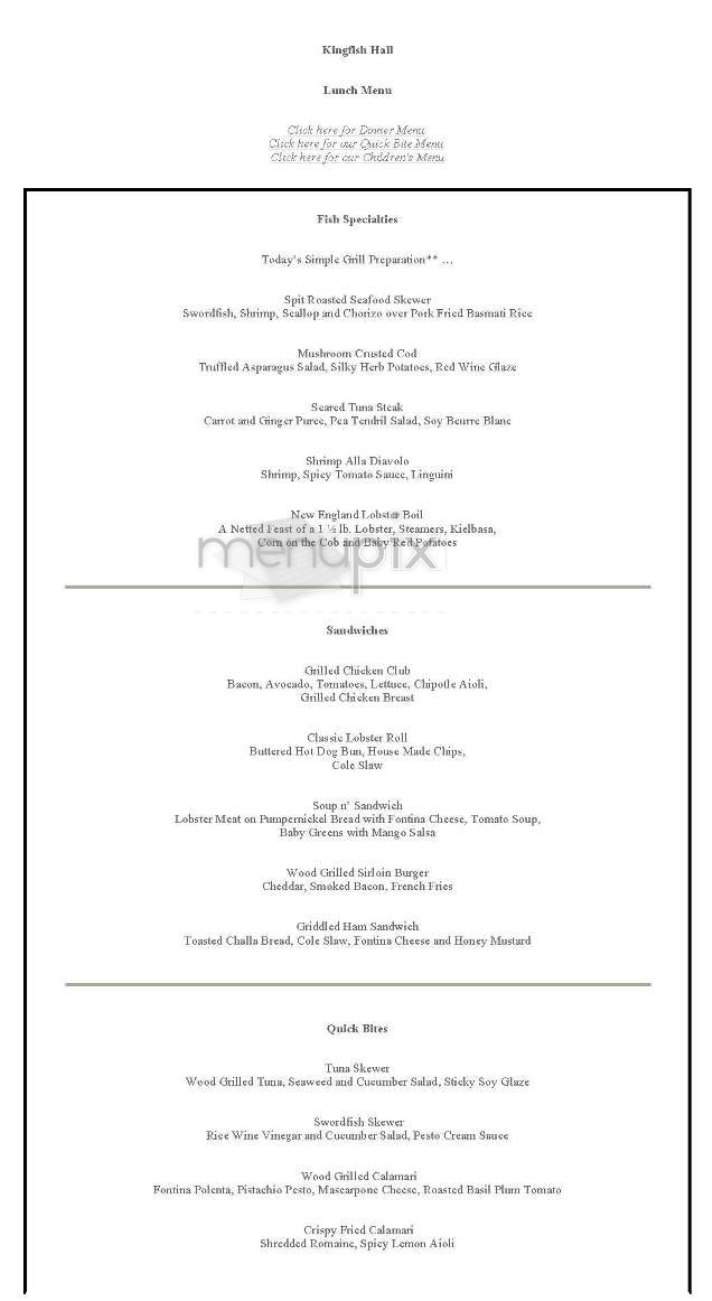Kingfish Hall - Boston, MA menu_pic