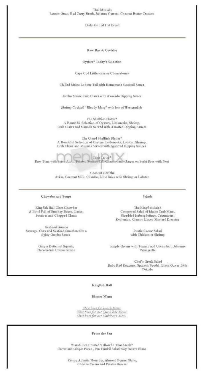 Kingfish Hall - Boston, MA menu_pic