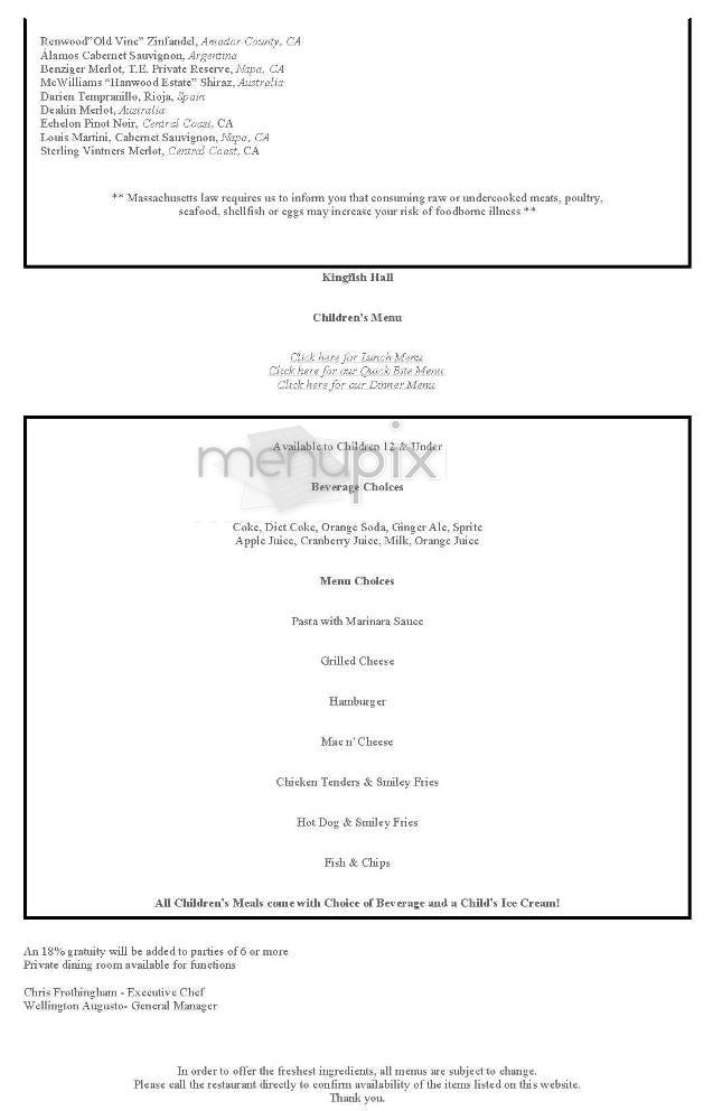 Kingfish Hall - Boston, MA menu_pic