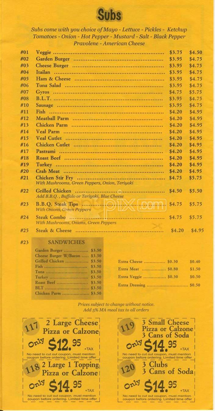 Laz Cafe - Boston, MA menu_pic