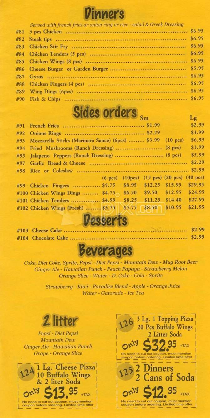 Laz Cafe - Boston, MA menu_pic