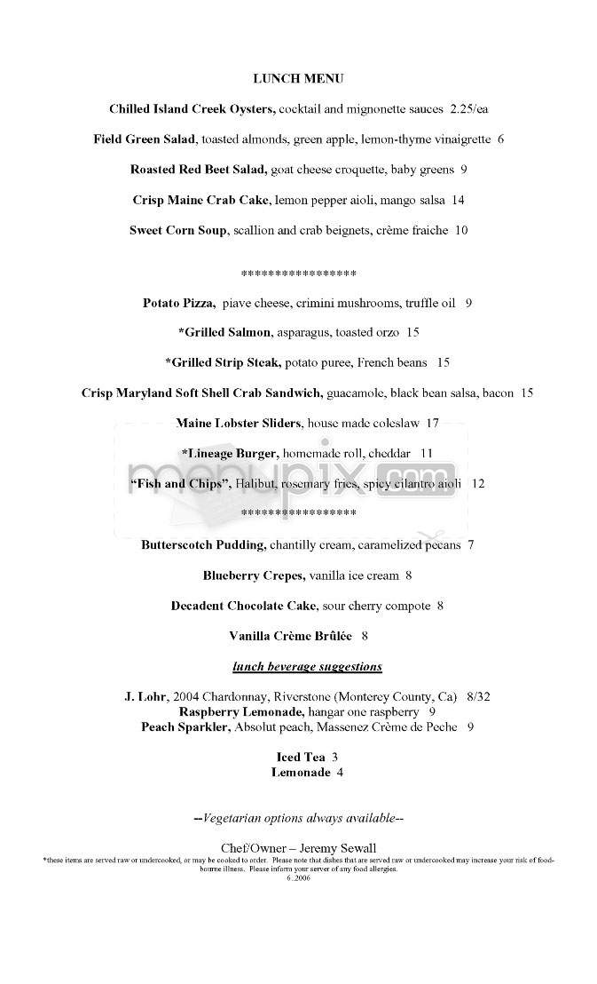 Lineage - Brookline, MA menu_pic