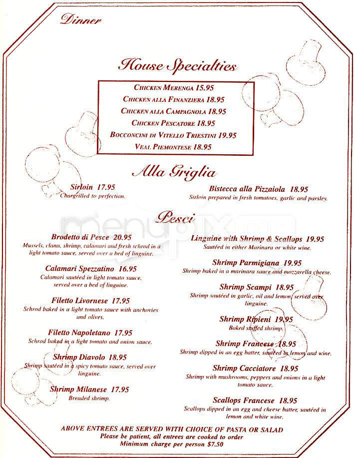 L'Osteria Ristorante - Boston, MA menu_pic