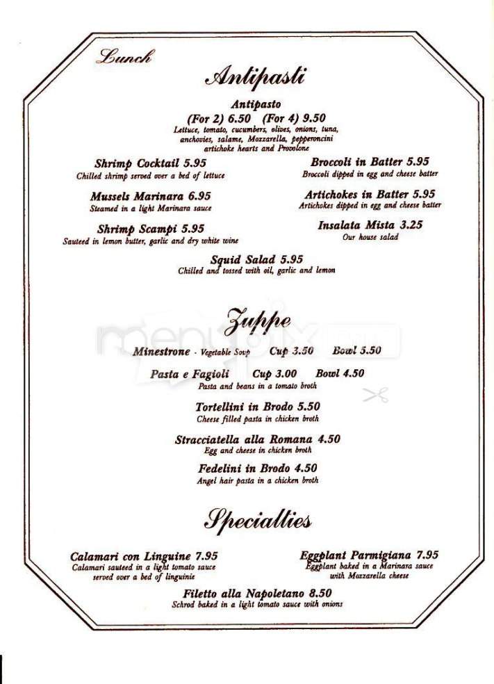 L'Osteria Ristorante - Boston, MA menu_pic