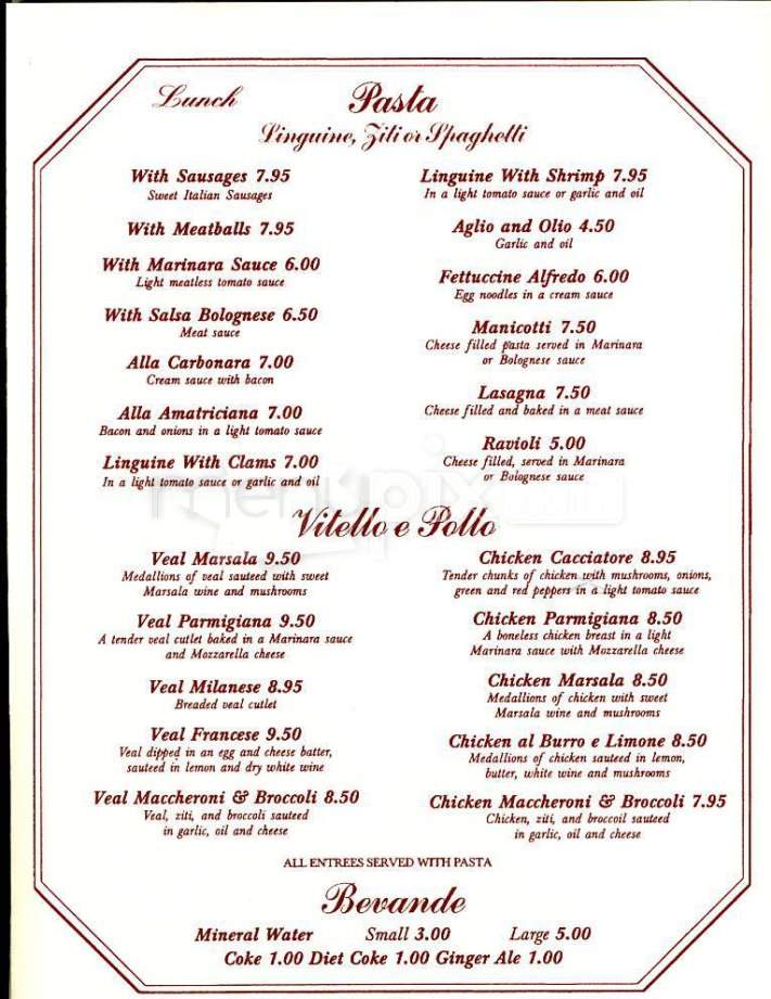 L'Osteria Ristorante - Boston, MA menu_pic