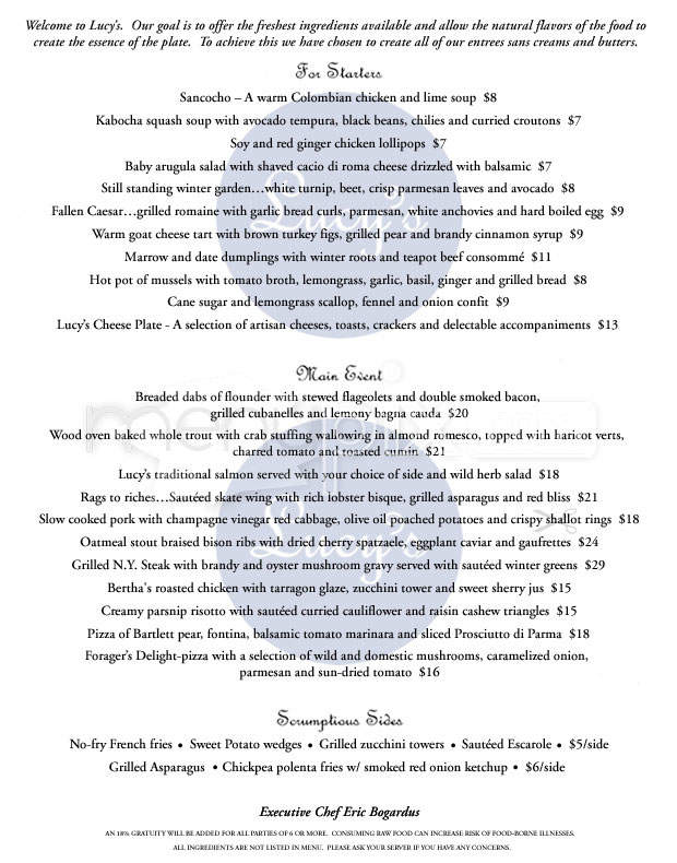 Lucy's - Ridgefield, NJ menu_pic