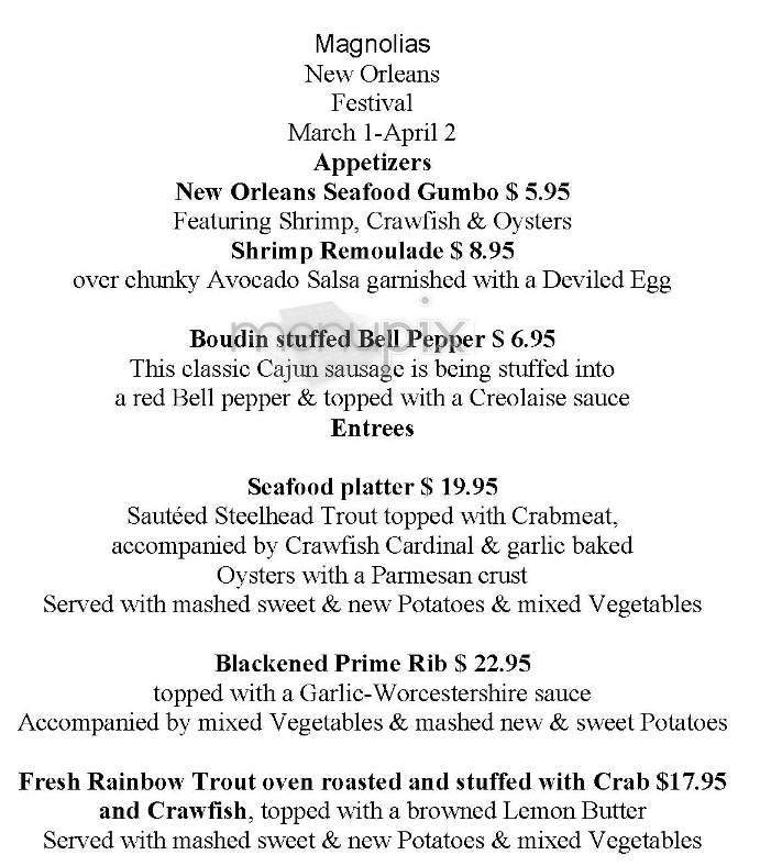 Magnolia's - Cambridge, MA menu_pic