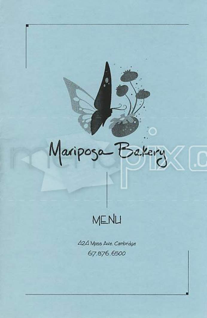 Mariposa Bakery - Cambridge, MA menu_pic