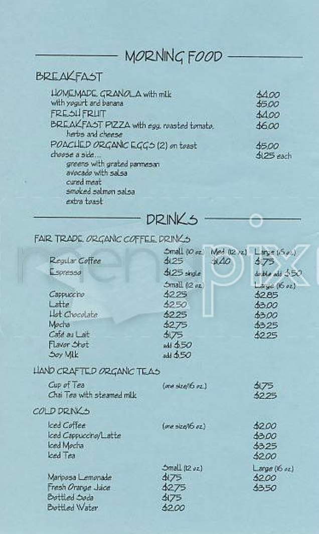 Mariposa Bakery - Cambridge, MA menu_pic