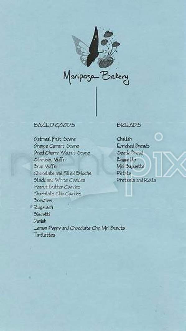 Mariposa Bakery - Cambridge, MA menu_pic