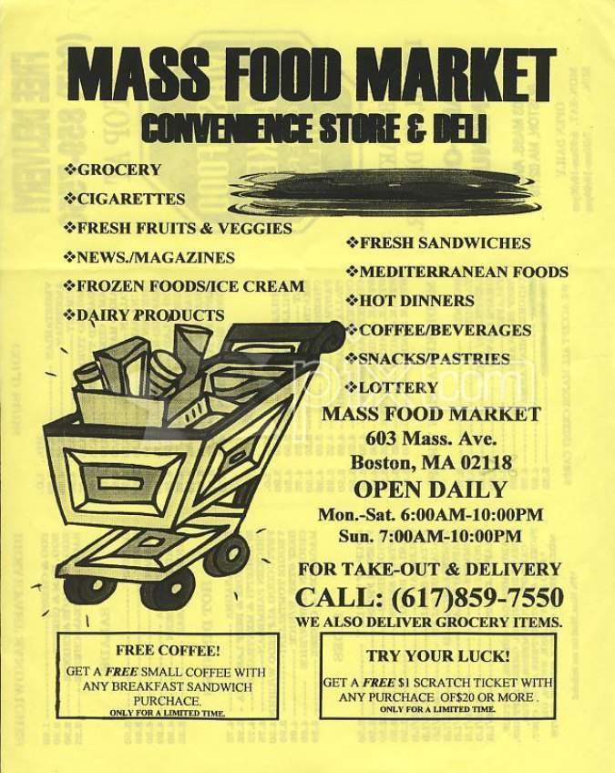 Mass Food Market - Boston, MA menu_pic