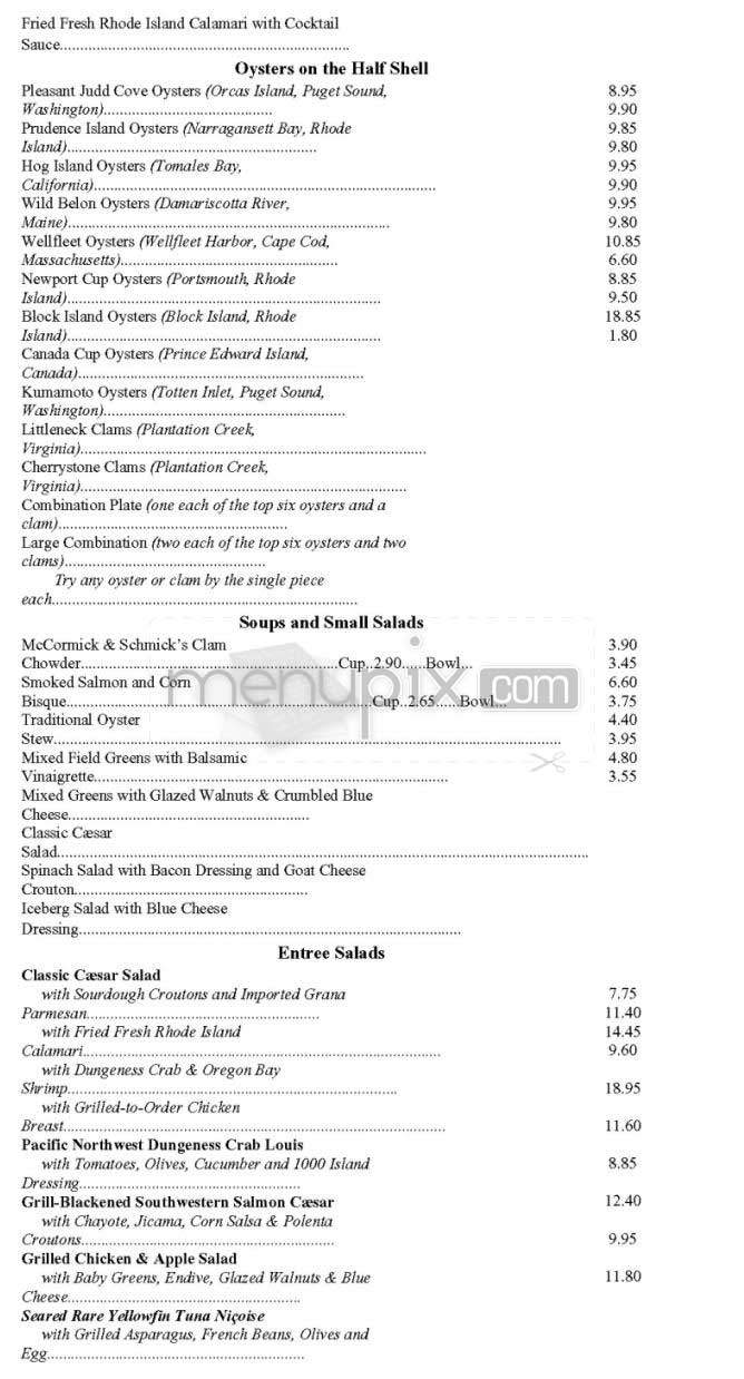McCormick & Schmick's - Boston, MA menu_pic