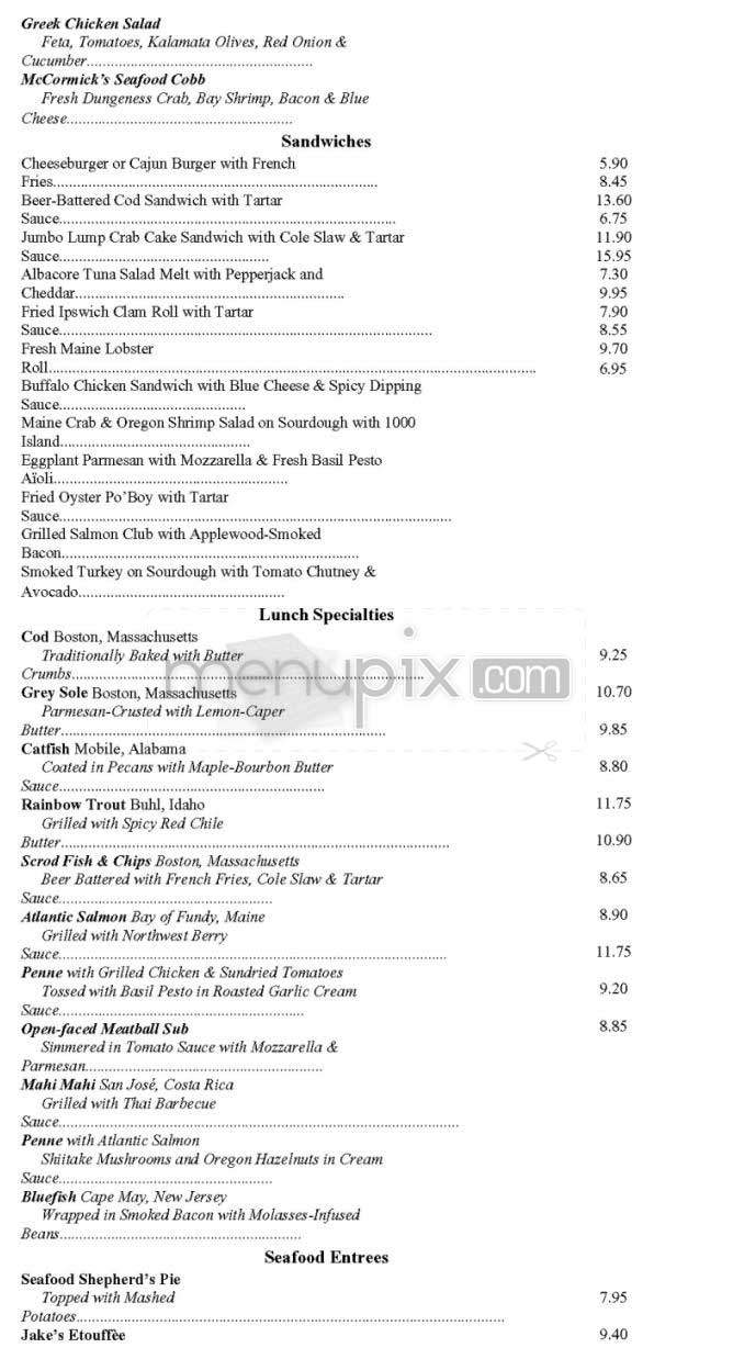 McCormick & Schmick's - Boston, MA menu_pic