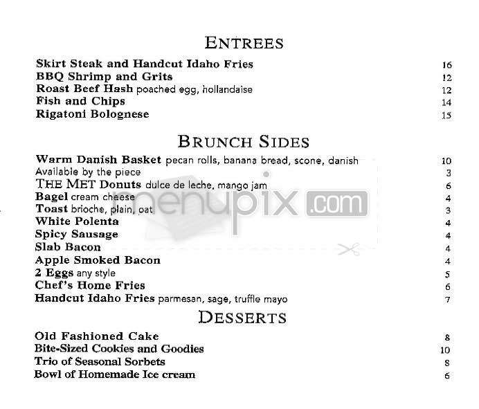 The Metropolitan Club - Chestnut Hill, MA menu_pic