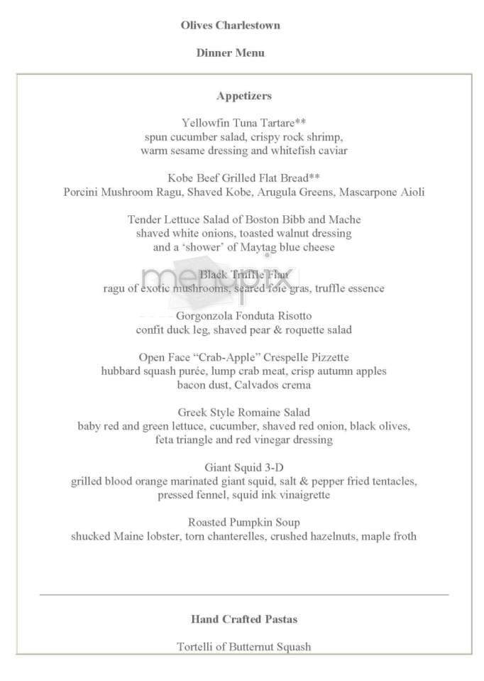 Olives - Orlando, FL menu_pic