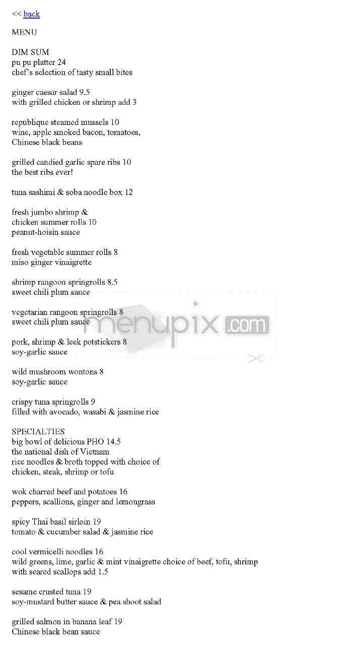 Pho Repulique - Boston, MA menu_pic