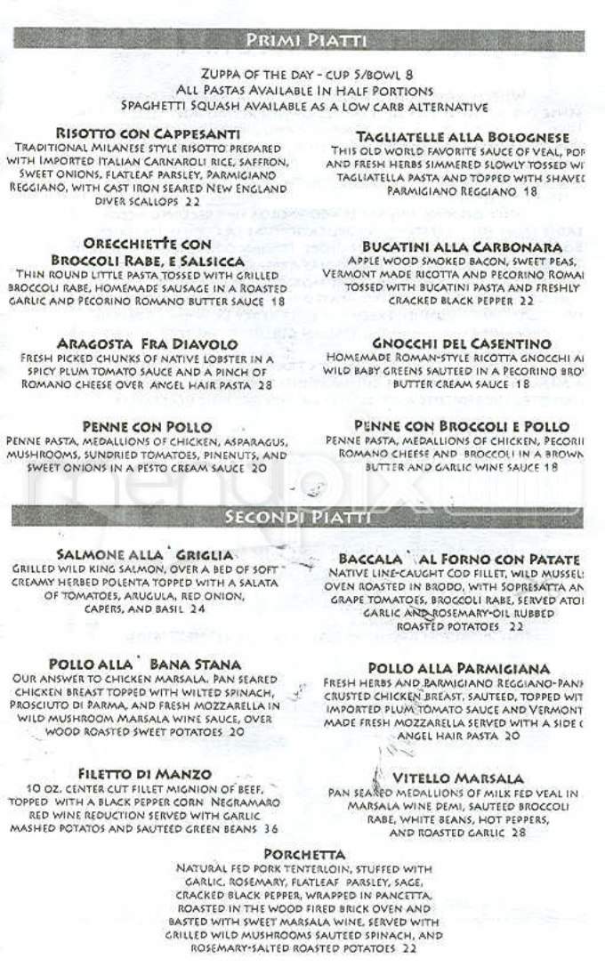 Paolo's Trattoria - Charlestown, MA menu_pic