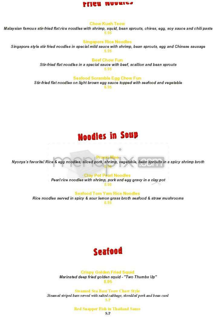 Penang - Boston, MA menu_pic