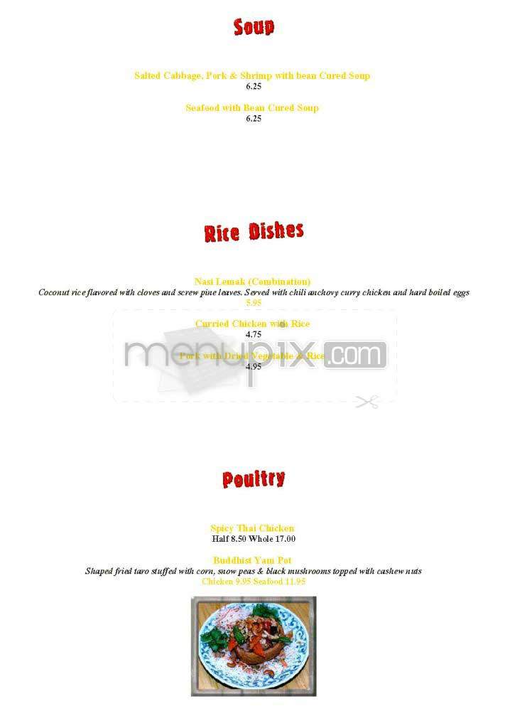 Penang - Boston, MA menu_pic