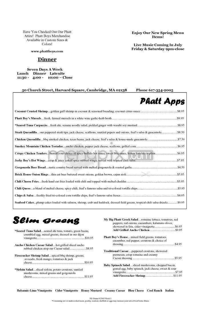 Phatt Boys - Cambridge, MA menu_pic