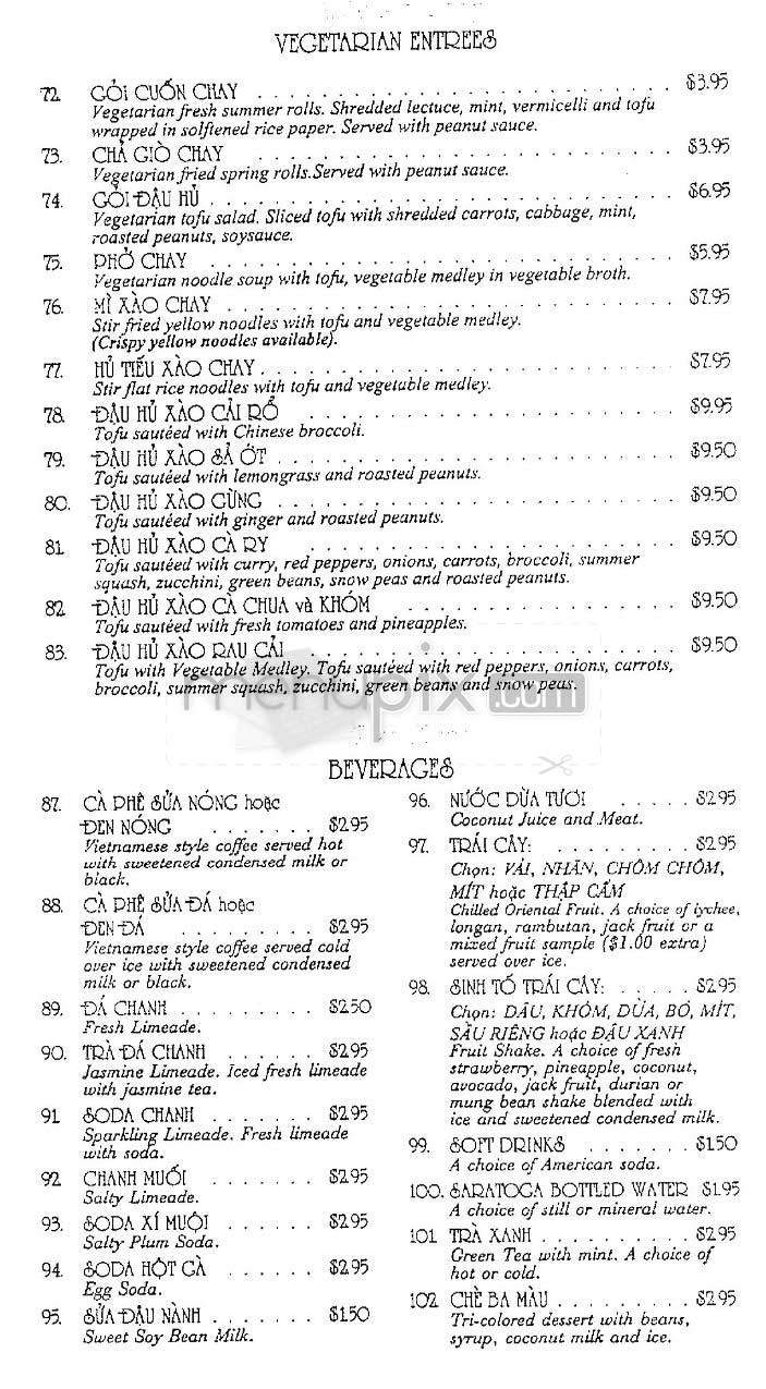 Pho Pasteur - Chestnut Hill, MA menu_pic