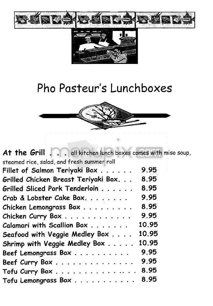 Pho Pasteur - Chestnut Hill, MA menu_pic