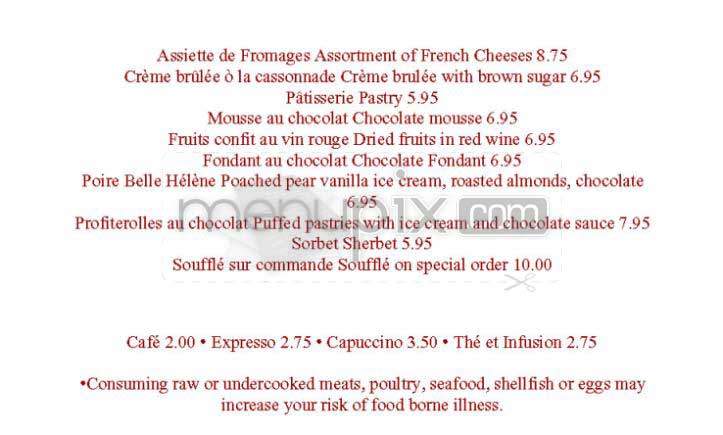 Pierrot Bistro Francais - Boston, MA menu_pic