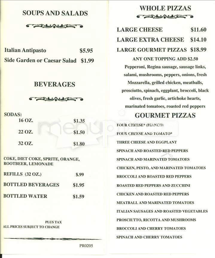 Pizzeria Regina - Boston, MA menu_pic